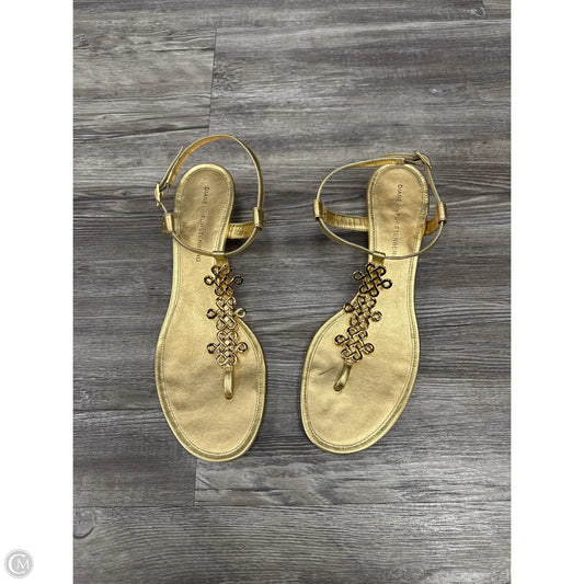 Sandals Designer By Diane Von Furstenberg In Gold, Size: 9.5