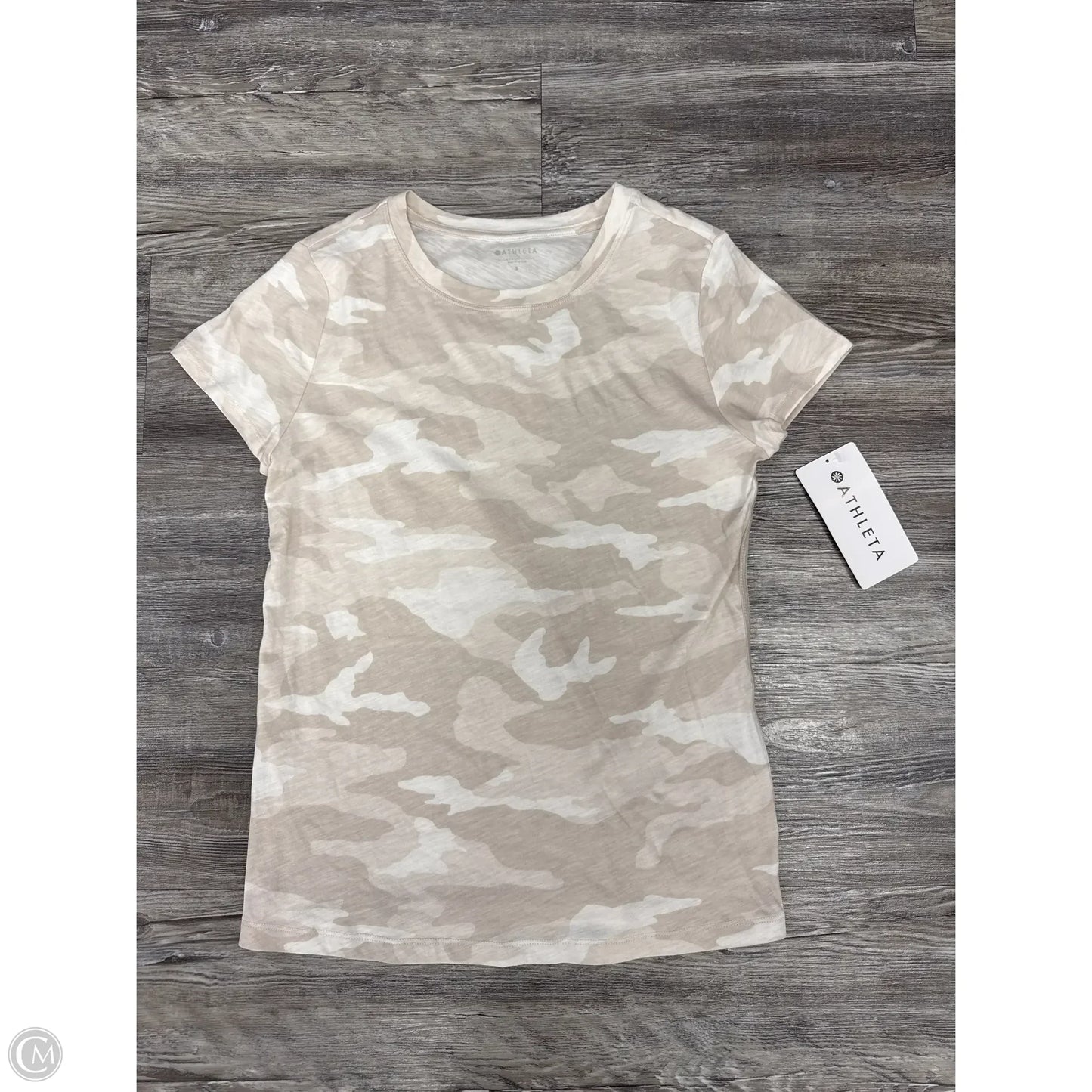 Athletic Top Short Sleeve By Athleta In Camouflage Print, Size: S