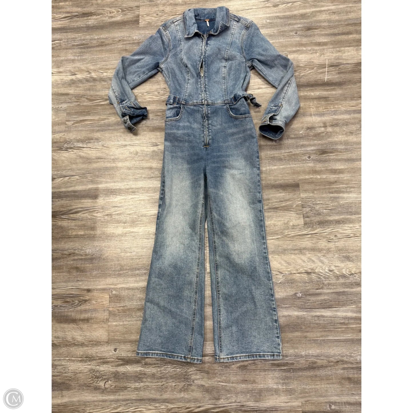 Jumpsuit By Free People In Blue Denim, Size: 2