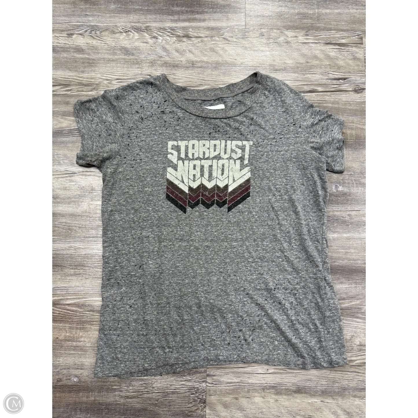 Top Short Sleeve Designer By Current/elliott In Grey, Size: S