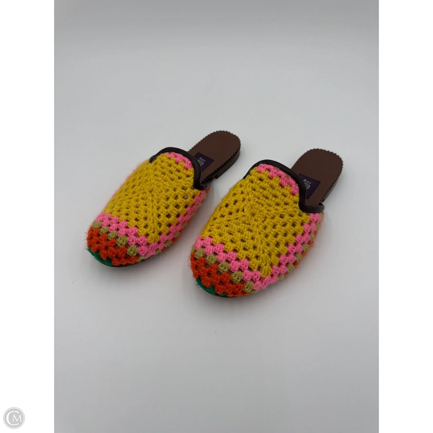 Shoes Designer By Res Ipsa In Pink & Yellow, Size: 8