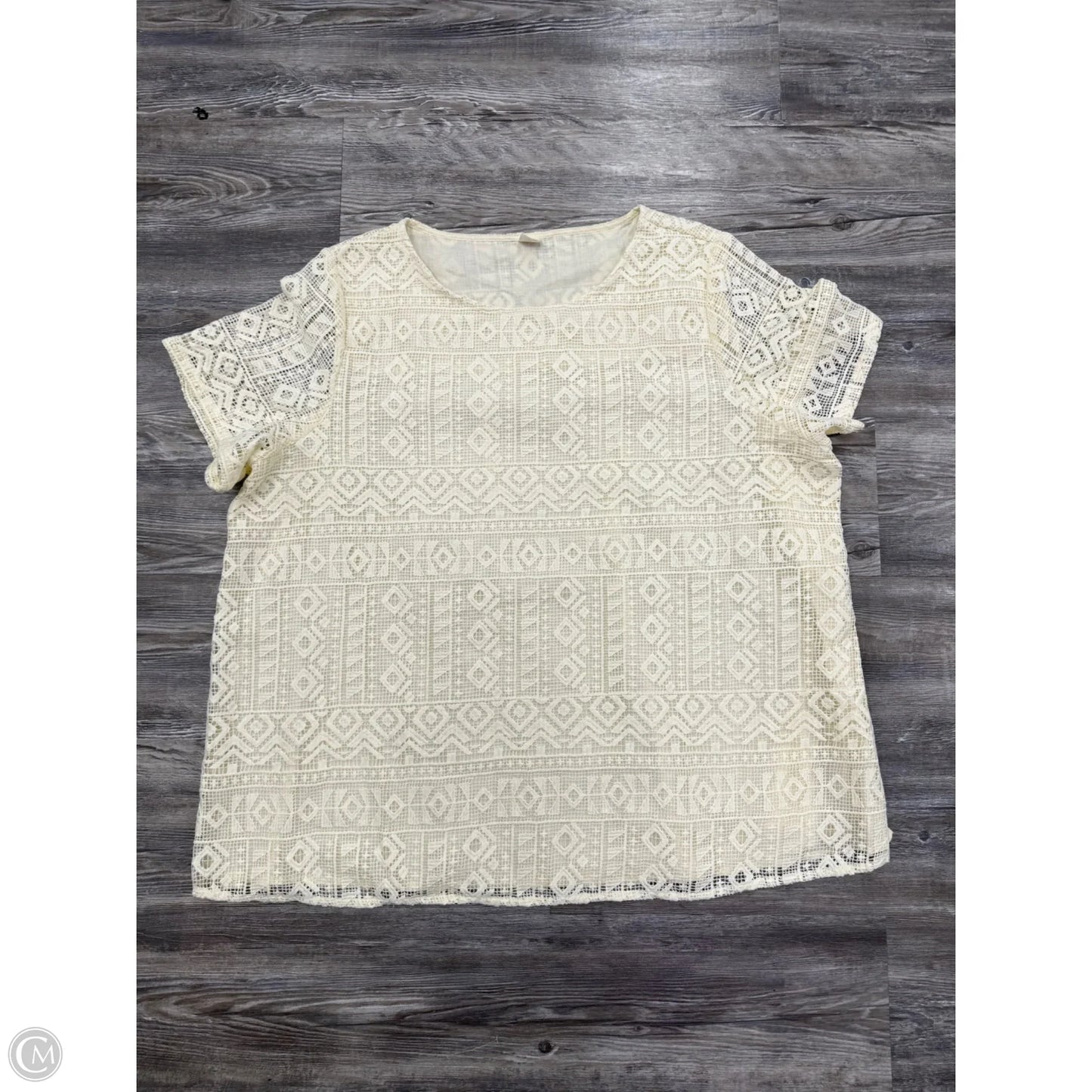 Top Short Sleeve By Like Love In Cream, Size: 3x