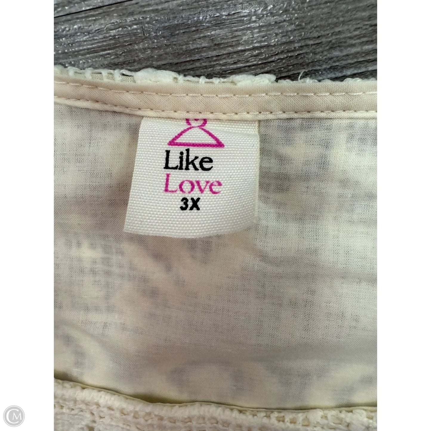 Top Short Sleeve By Like Love In Cream, Size: 3x