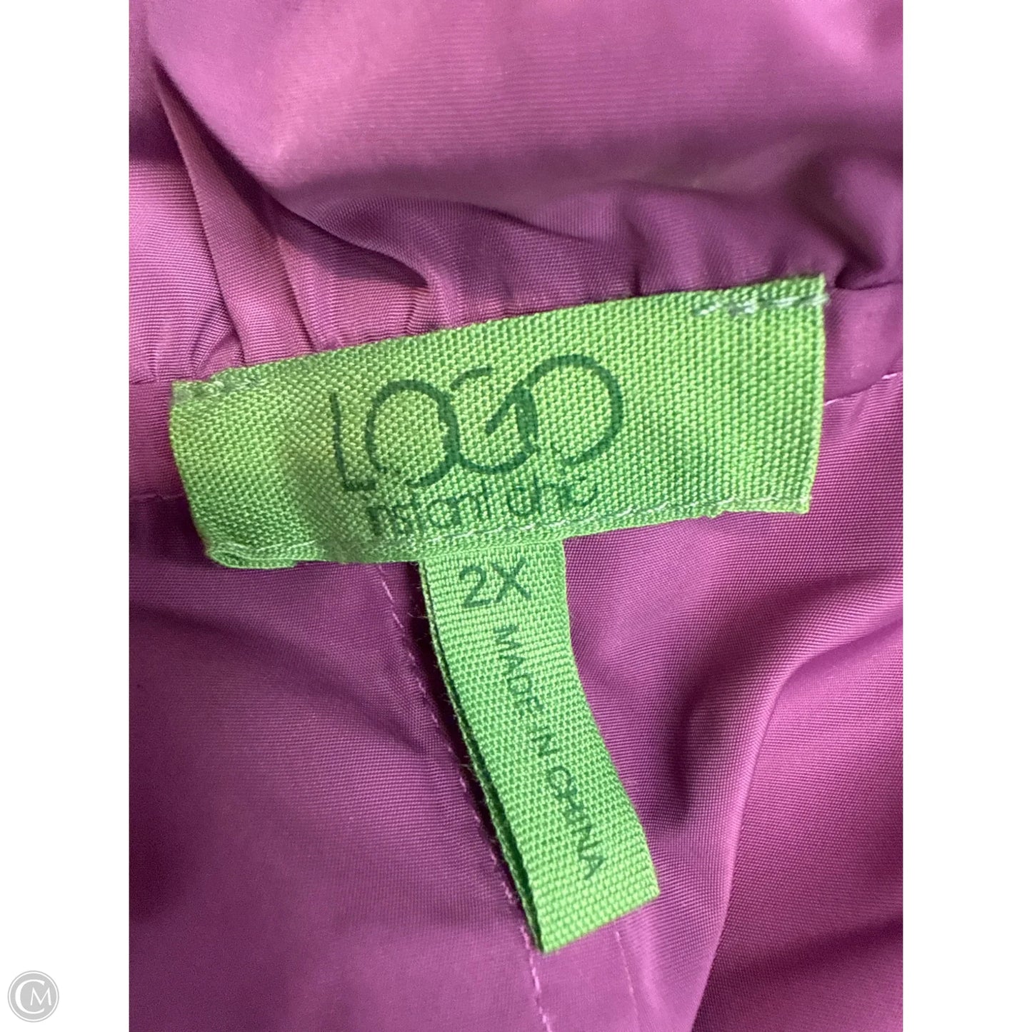 Jacket Windbreaker By Logo In Purple, Size: 2x