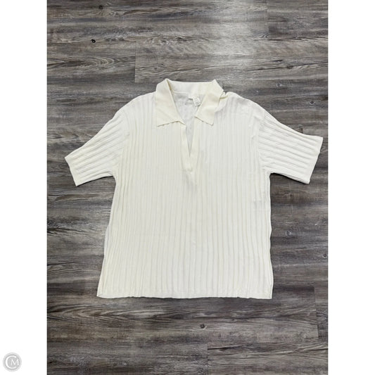 Top Short Sleeve By H&m In Cream, Size: Xxl