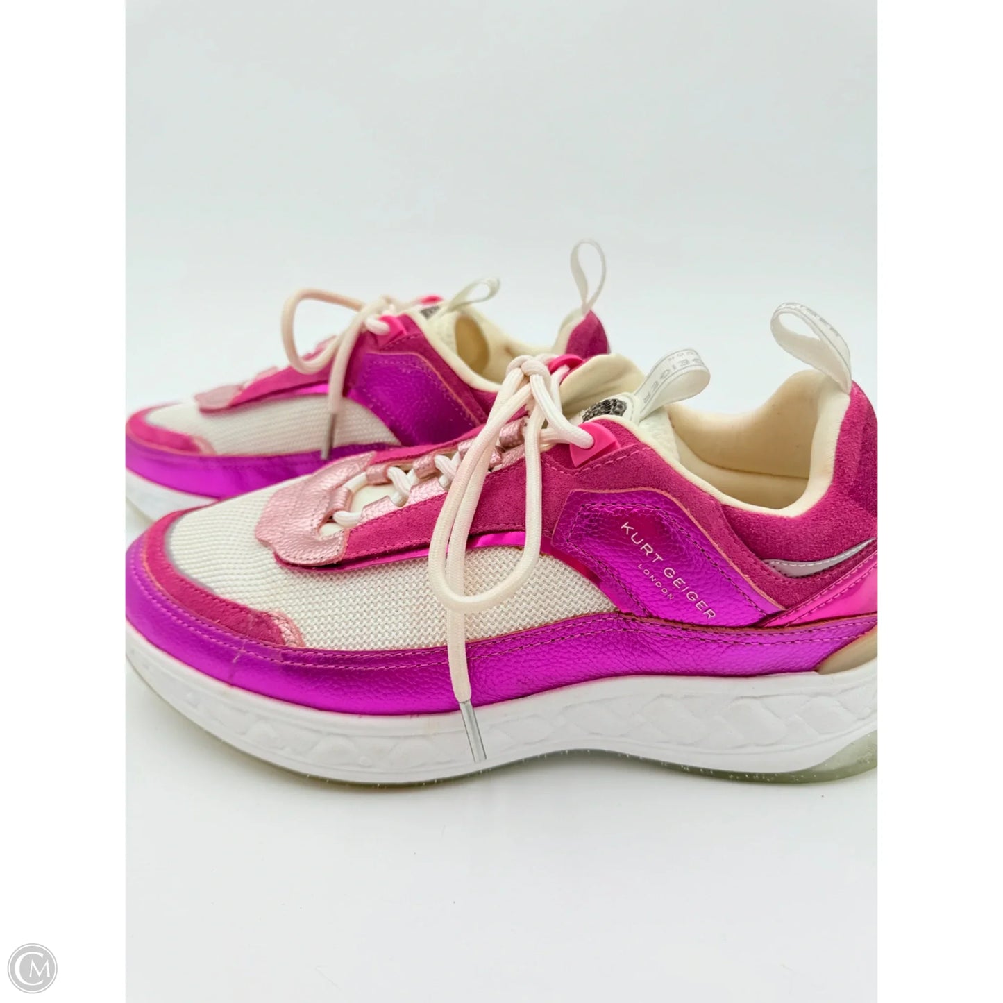 Shoes Designer By Kurt Geiger In Purple & White, Size: 9