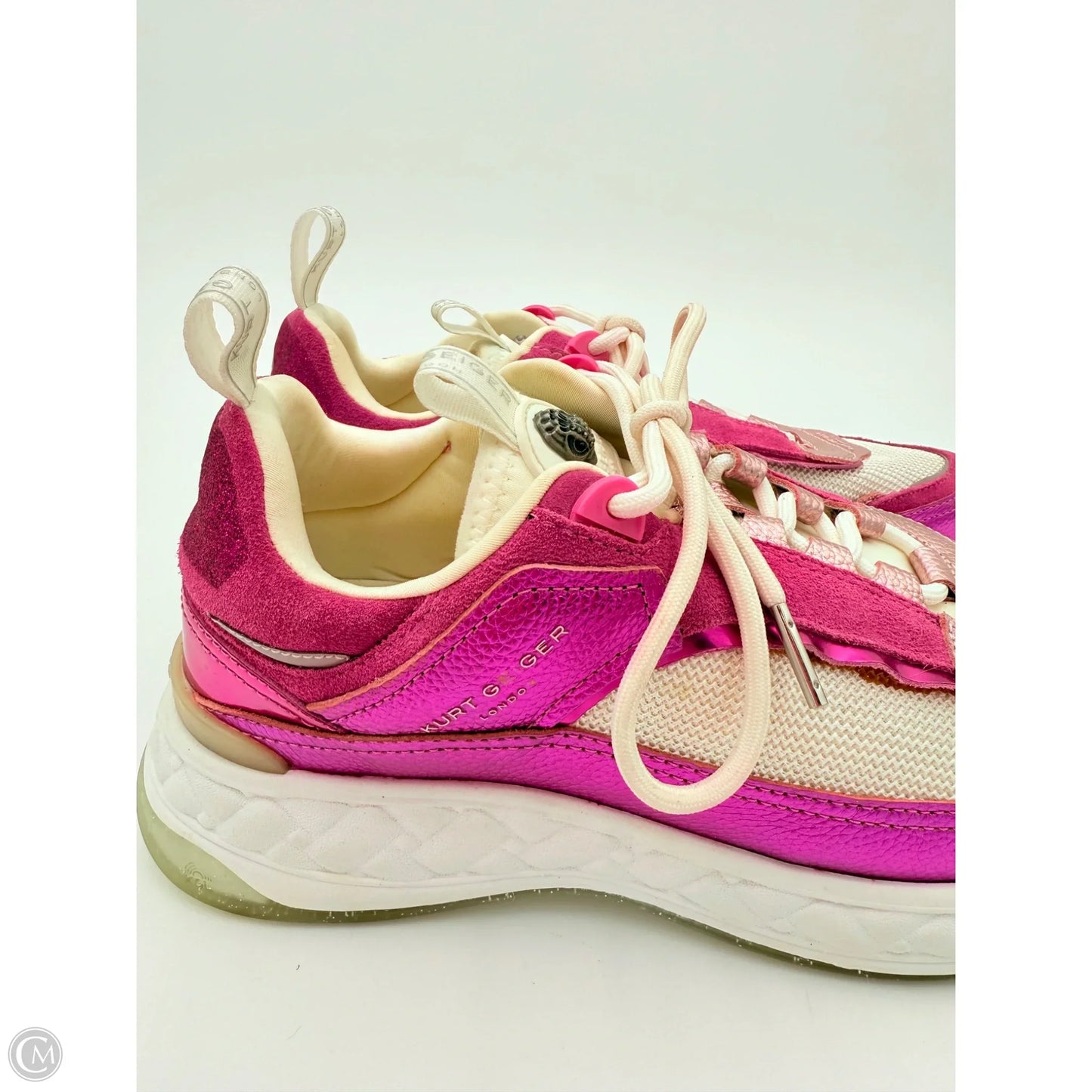 Shoes Designer By Kurt Geiger In Purple & White, Size: 9