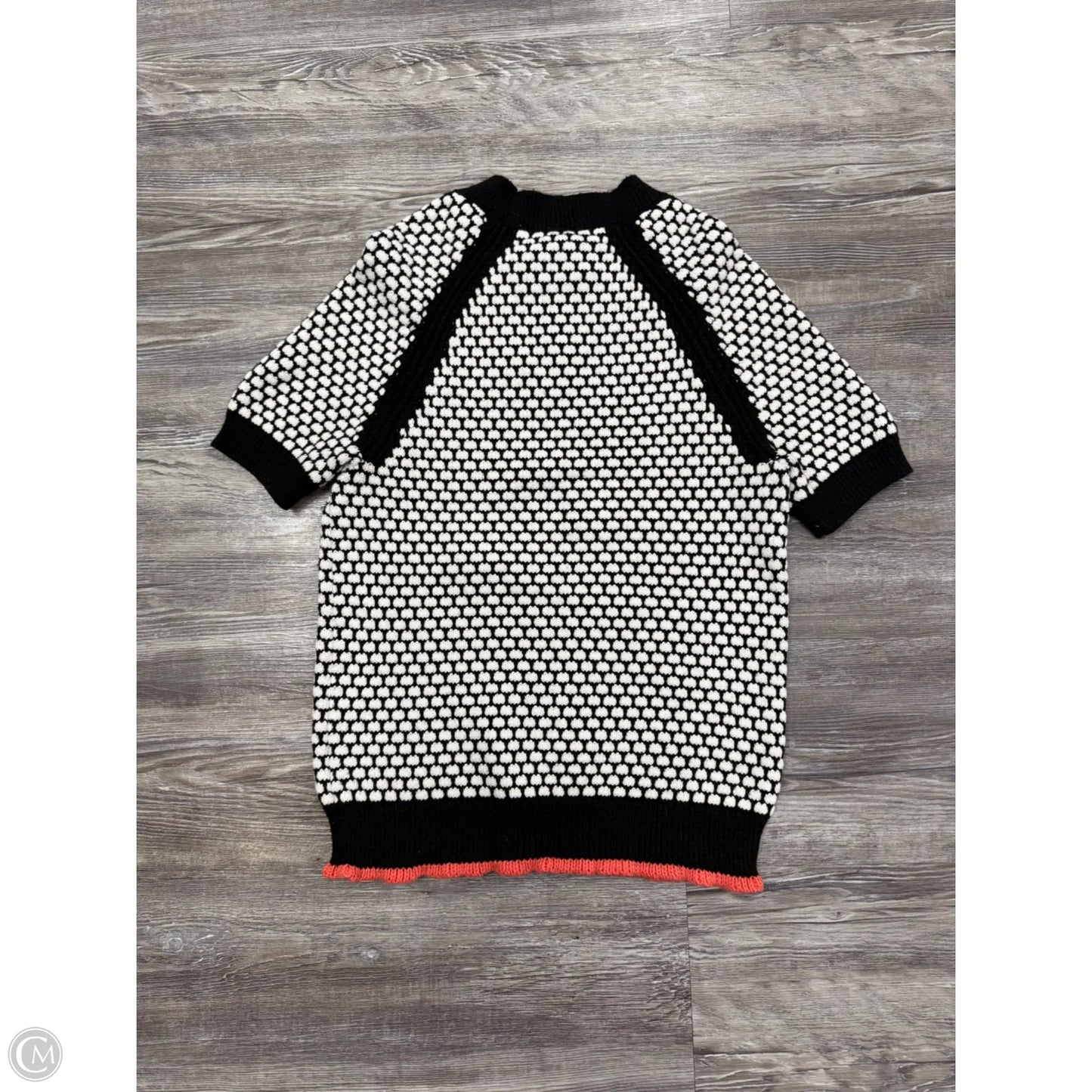 Sweater Short Sleeve By Moth In Black & Cream, Size: Xs