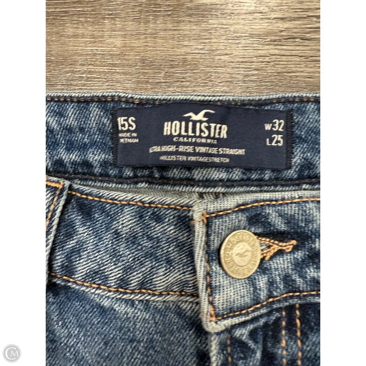 Jeans Straight By Hollister In Blue Denim, Size: 14