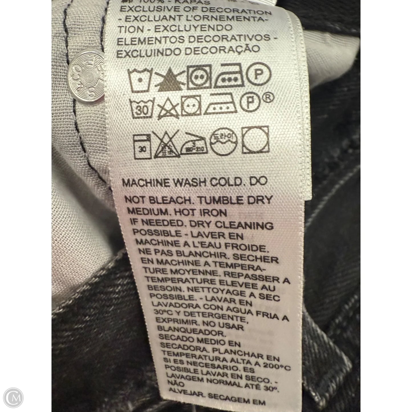 Jeans Straight By Levis In Black Denim, Size: 6