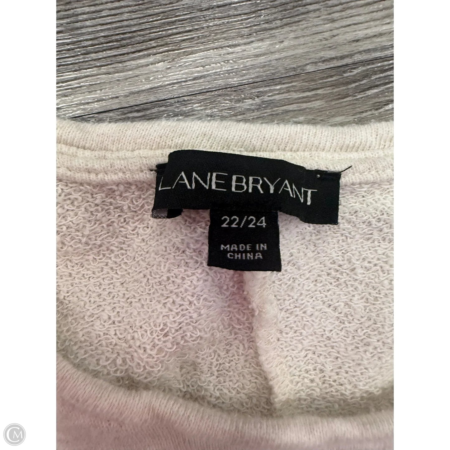 Top Short Sleeve By Lane Bryant In Tan & White, Size: 3x