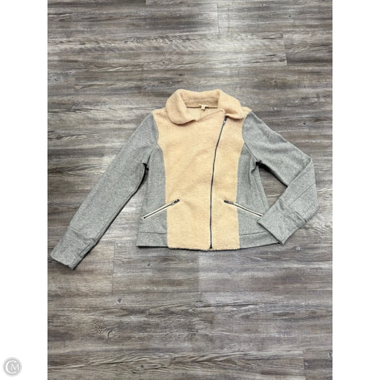 Jacket Faux Fur & Sherpa By Hem & Thread In Grey & Tan, Size: M