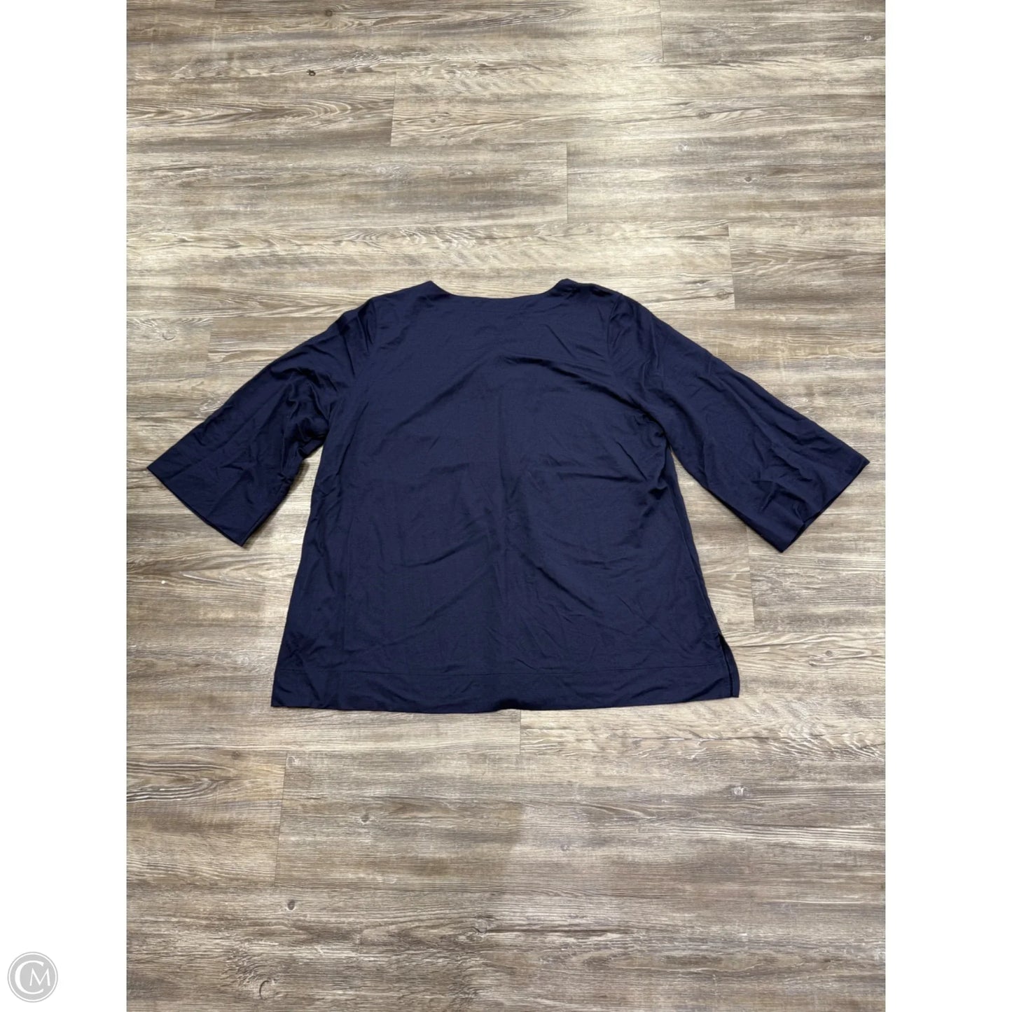 Top Long Sleeve By Belle By Kim Gravel In Navy, Size: Xl