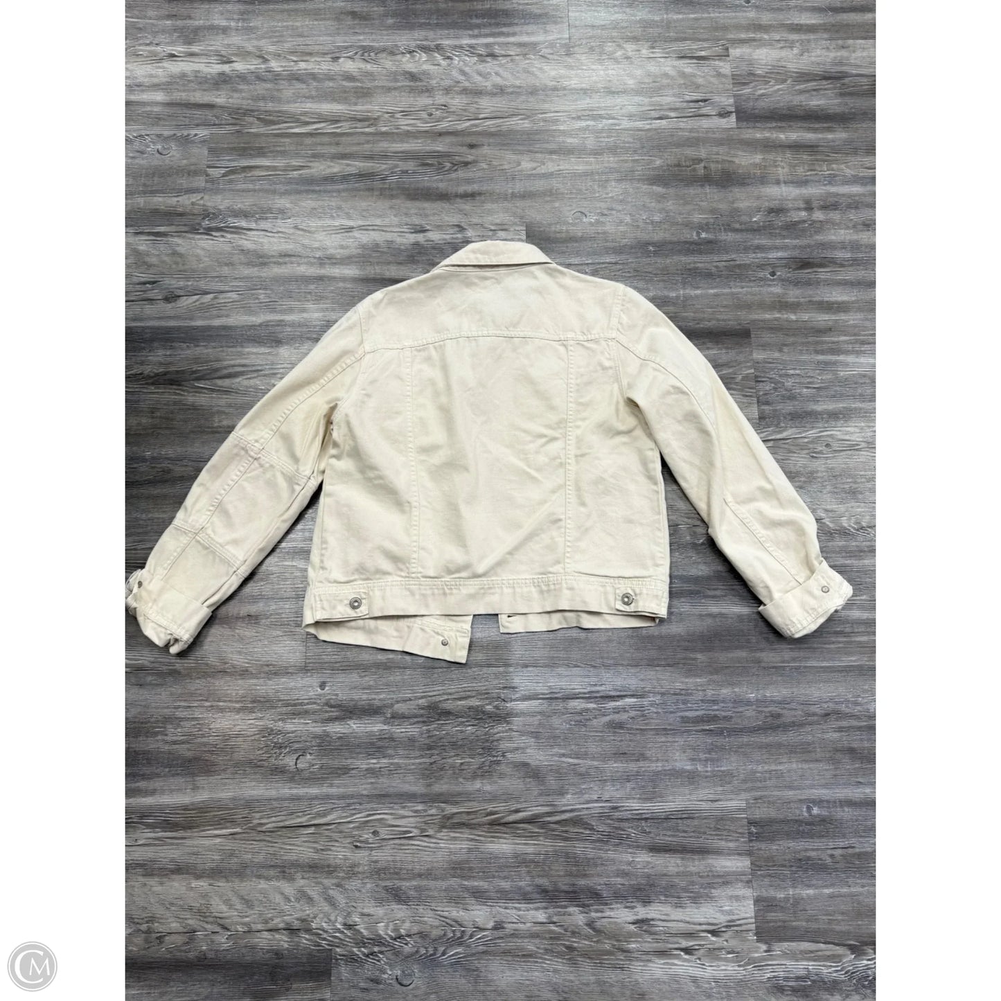 Jacket Denim By Free People In Cream Denim, Size: L