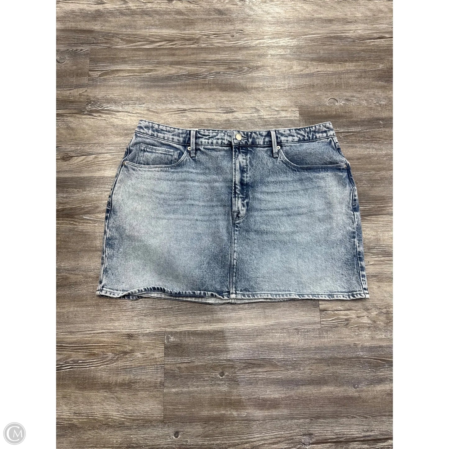 Skirt Mini & Short By Good American In Blue Denim, Size: 16