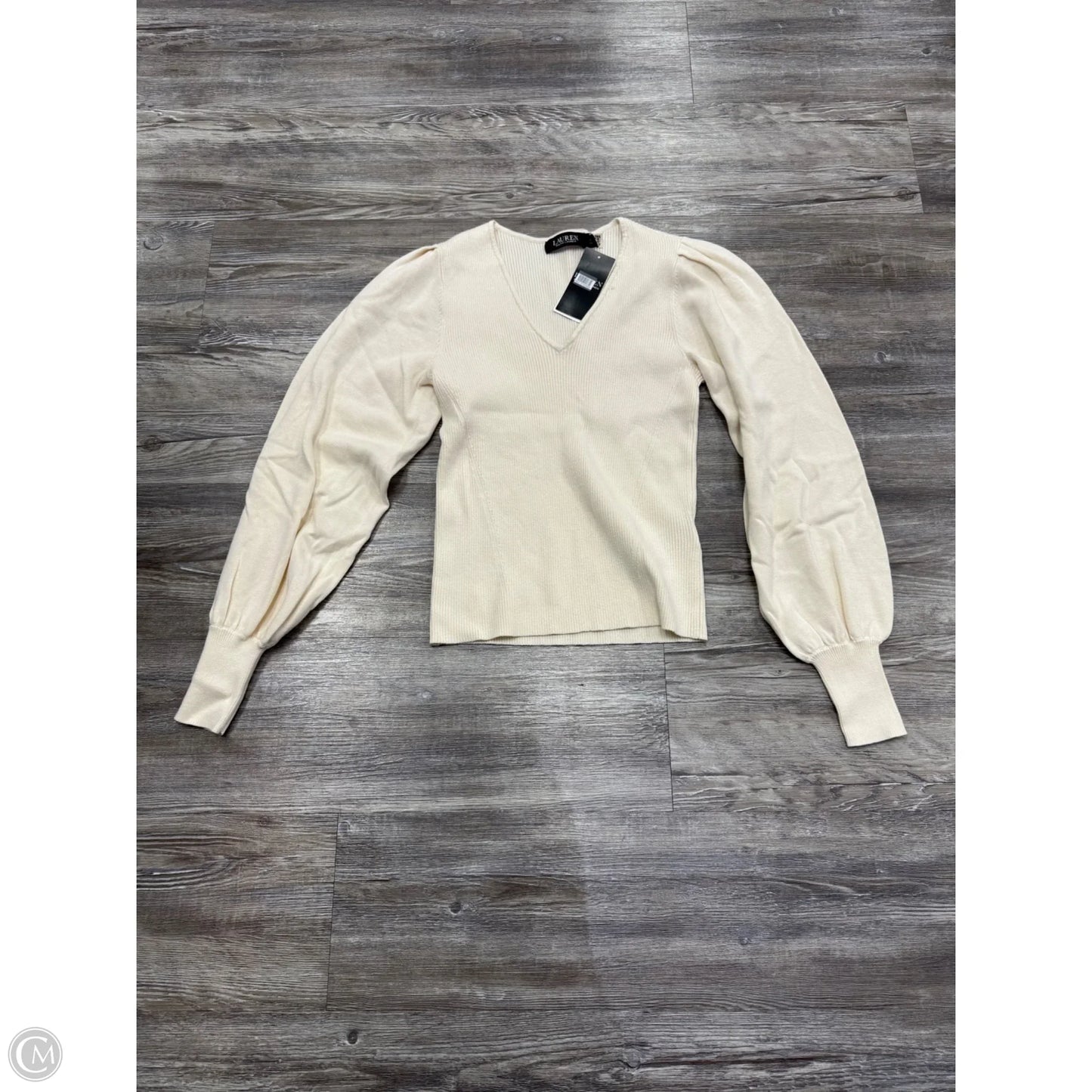 Sweater By Lauren By Ralph Lauren In Cream, Size: S