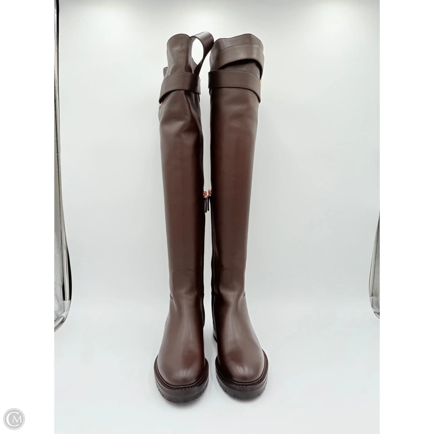 Boots Luxury Designer By Valentino-garavani In Brown, Size: 7.5