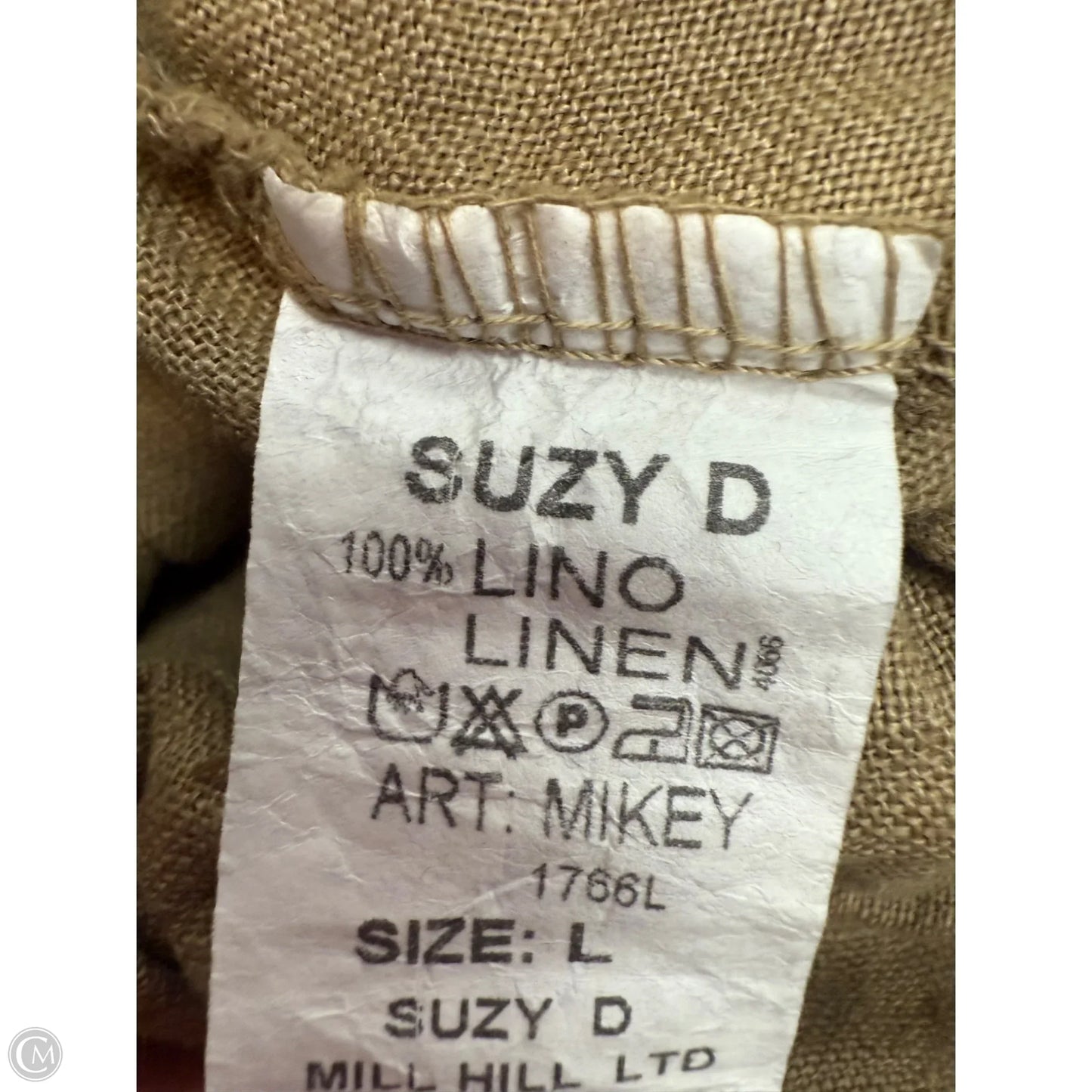 Pants Linen By Suzy D In Tan, Size: L