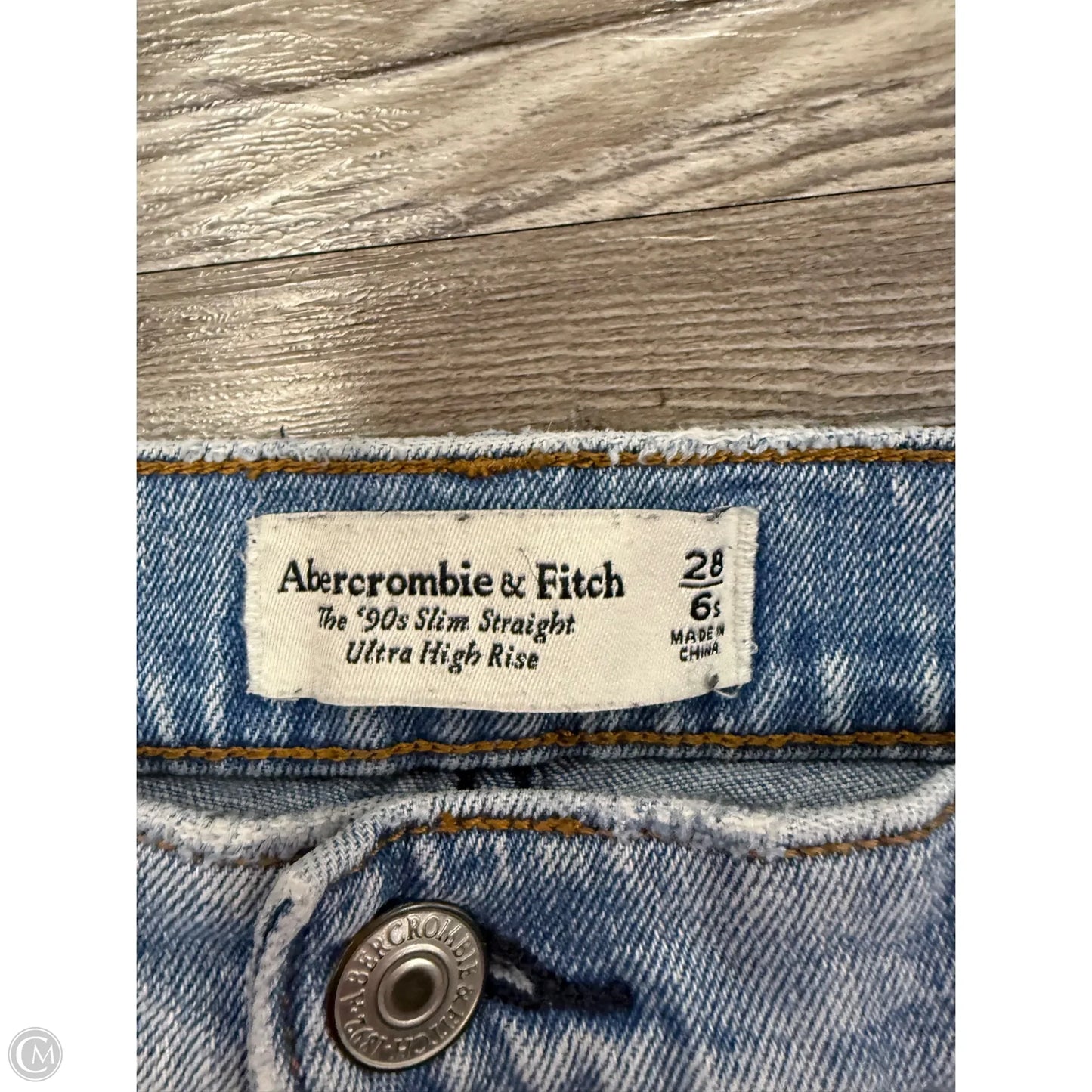 Jeans Straight By Abercrombie And Fitch In Blue Denim, Size: 6