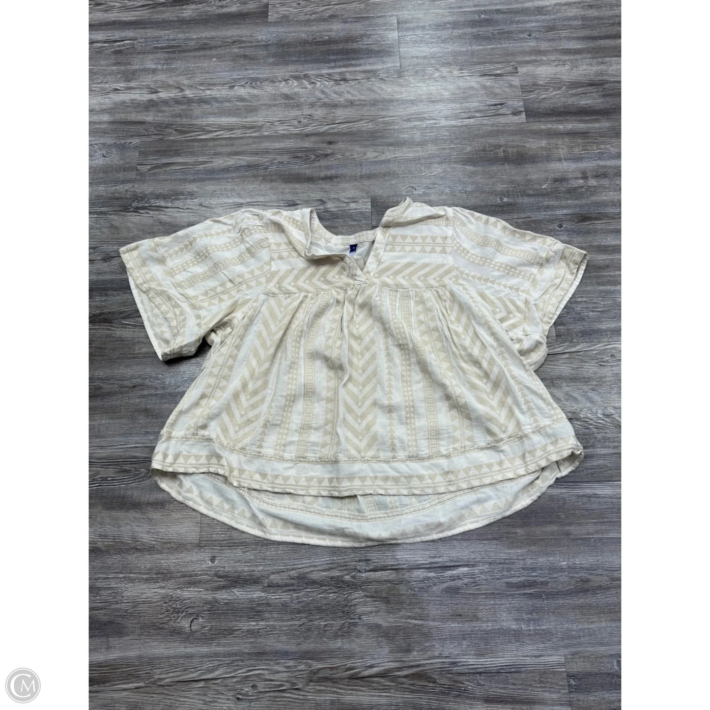 Top Short Sleeve By Old Navy In Cream & Tan, Size: 3x