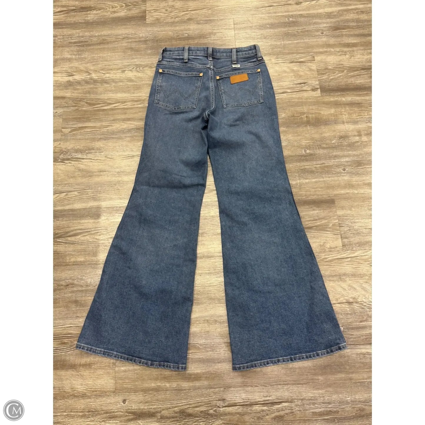 Jeans Flared By Wrangler In Blue Denim, Size: 2