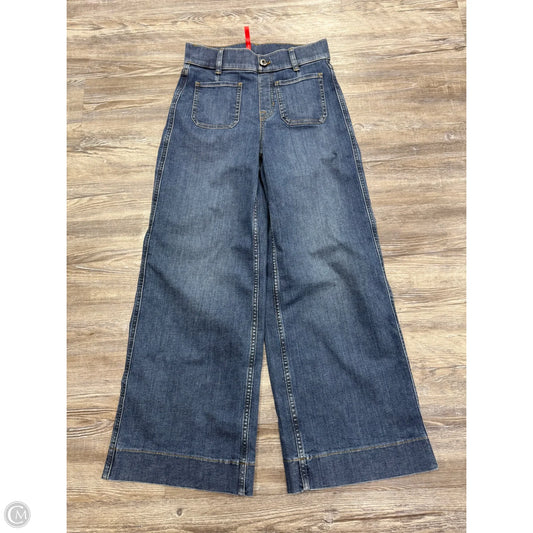 Jeans Wide Leg By Spanx In Blue Denim, Size: Xs
