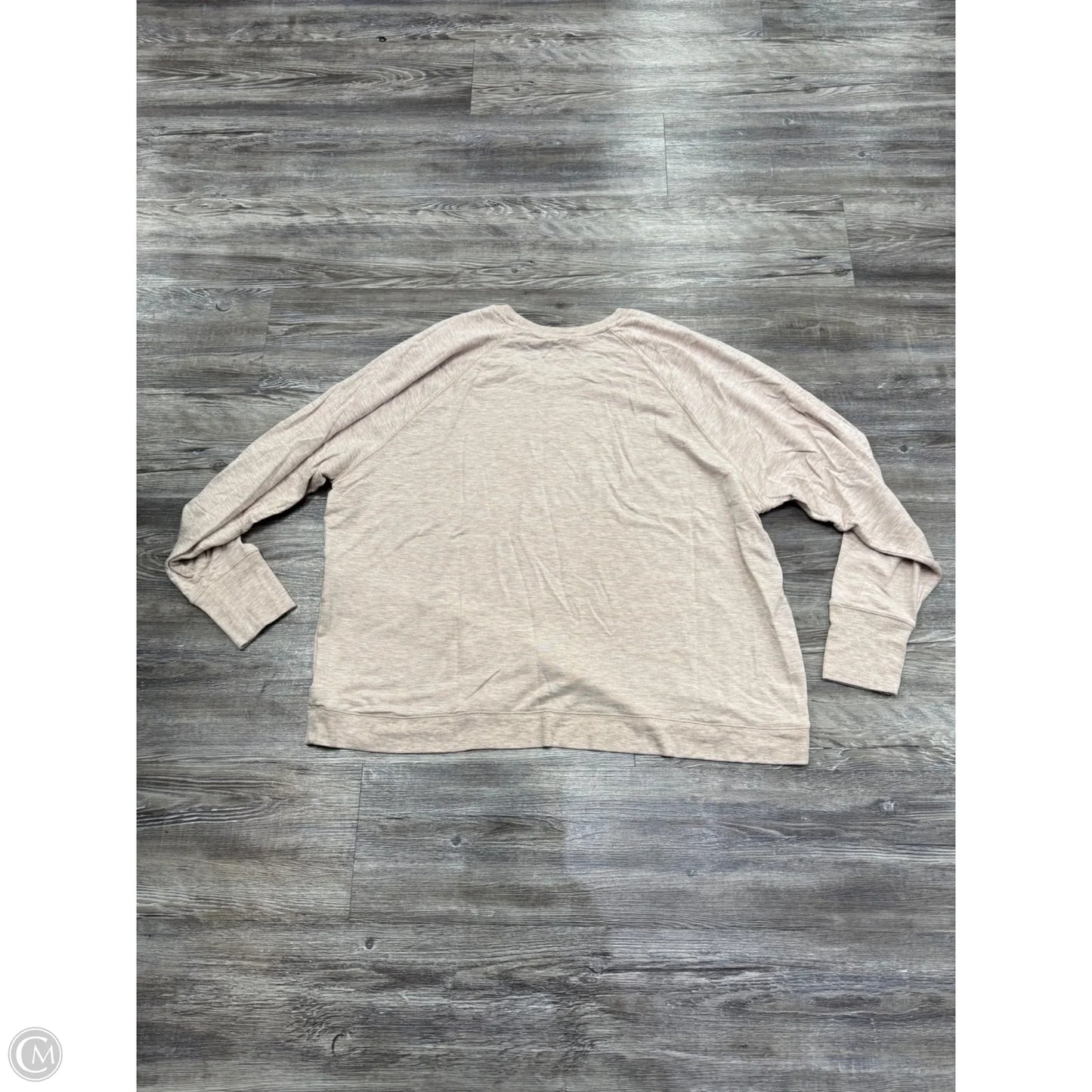 Athletic Top Long Sleeve Crewneck By Athleta In Tan, Size: 2x