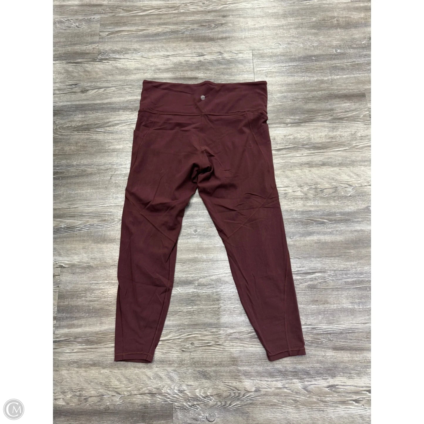 Athletic Leggings By Athleta In Maroon, Size: 1x