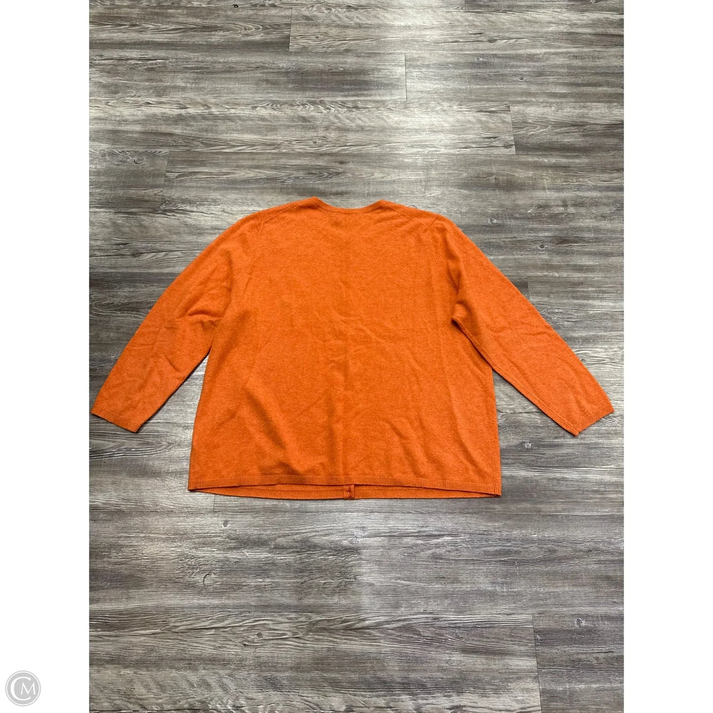 Sweater Cardigan Cashmere By Lands End In Orange, Size: 2x