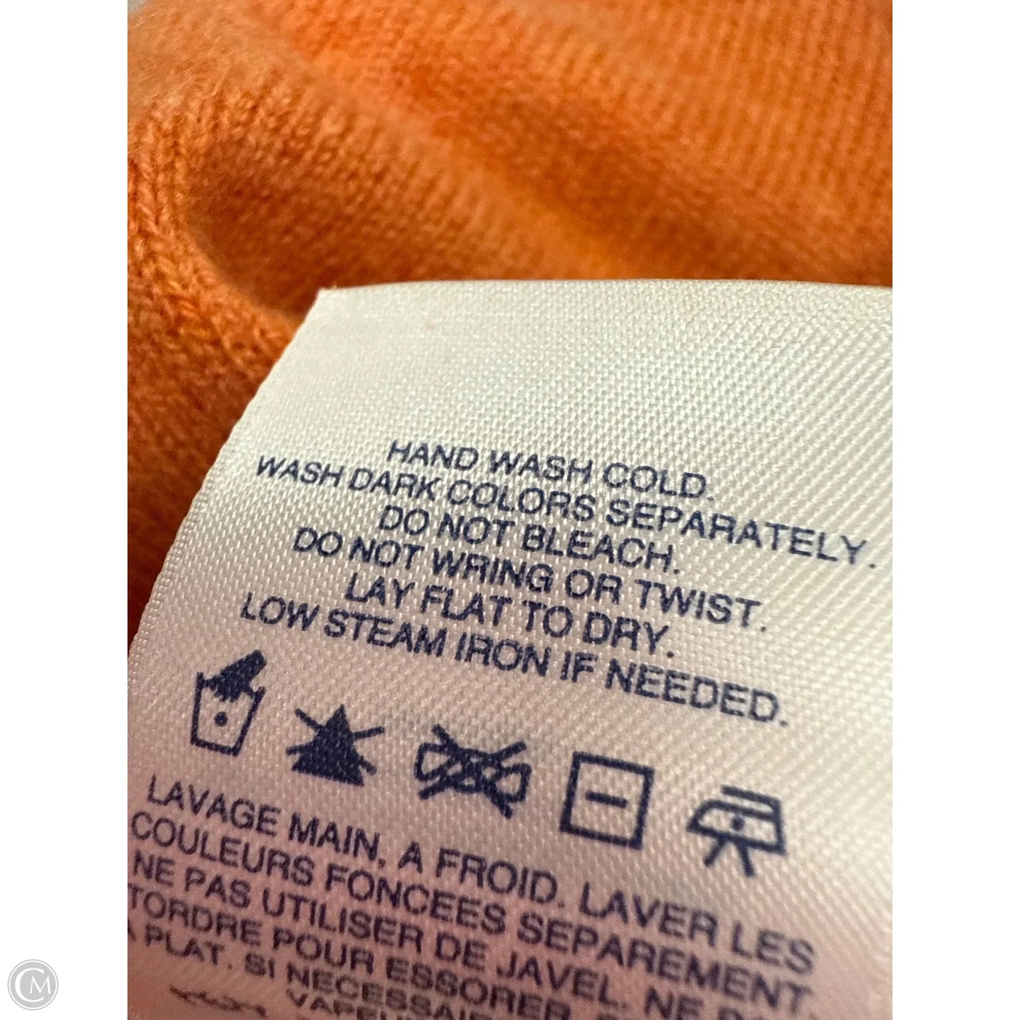 Sweater Cardigan Cashmere By Lands End In Orange, Size: 2x