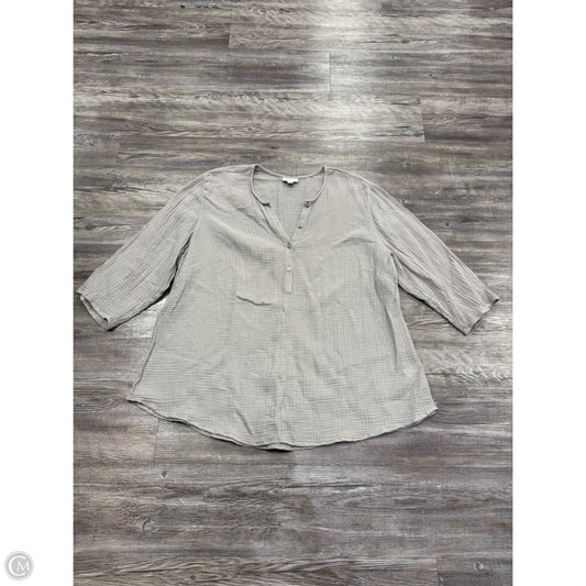 Top Long Sleeve Basic By Pure Jill In Grey, Size: 2x