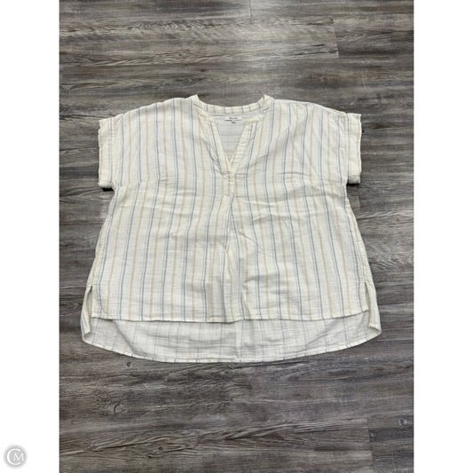 Top Short Sleeve By Madewell In Plaid Pattern, Size: 1x