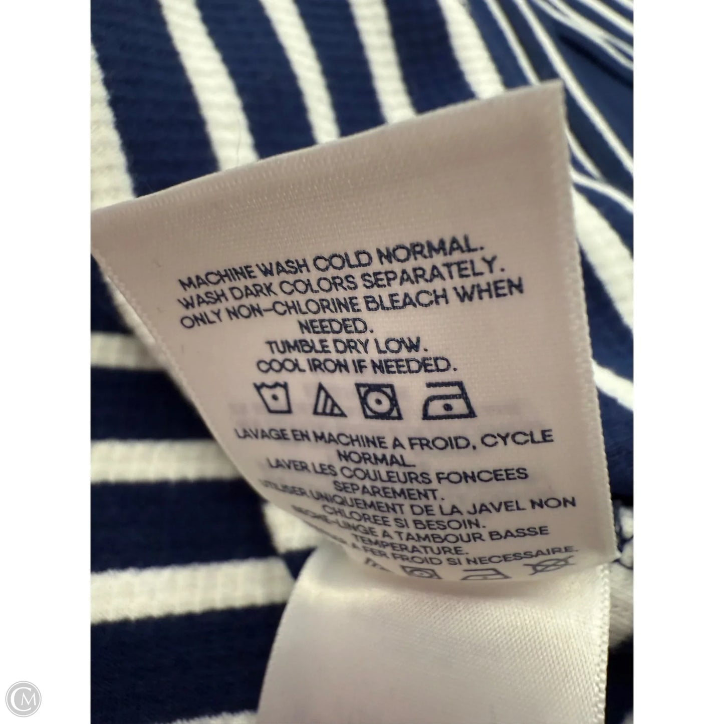 Top Long Sleeve Basic By Lands End In Blue & White, Size: 2x