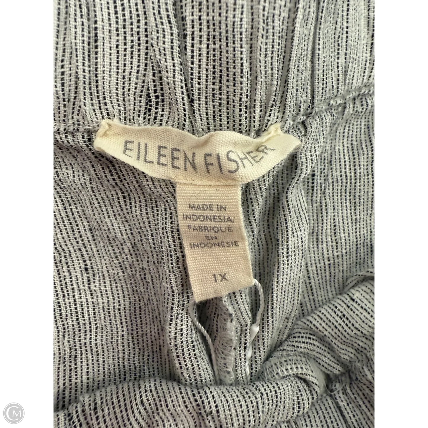 Pants Wide Leg By Eileen Fisher In Black & Cream, Size: 1x