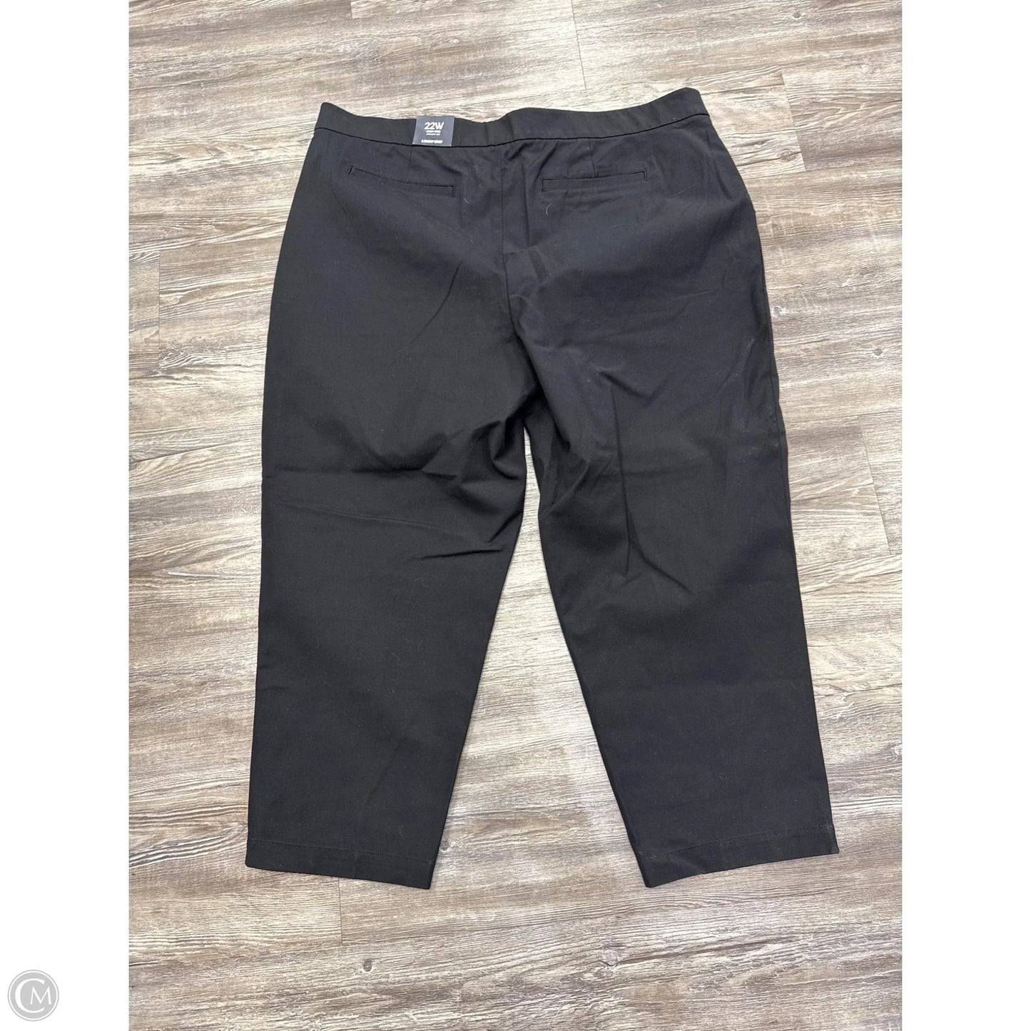 Pants Cropped By Lands End In Black, Size: 22