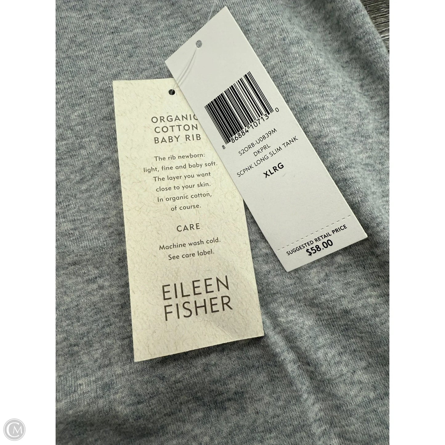 Top Sleeveless Basic By Eileen Fisher In Grey, Size: Xl