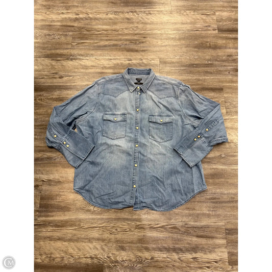 Top Long Sleeve By J. Crew In Blue Denim, Size: 3x