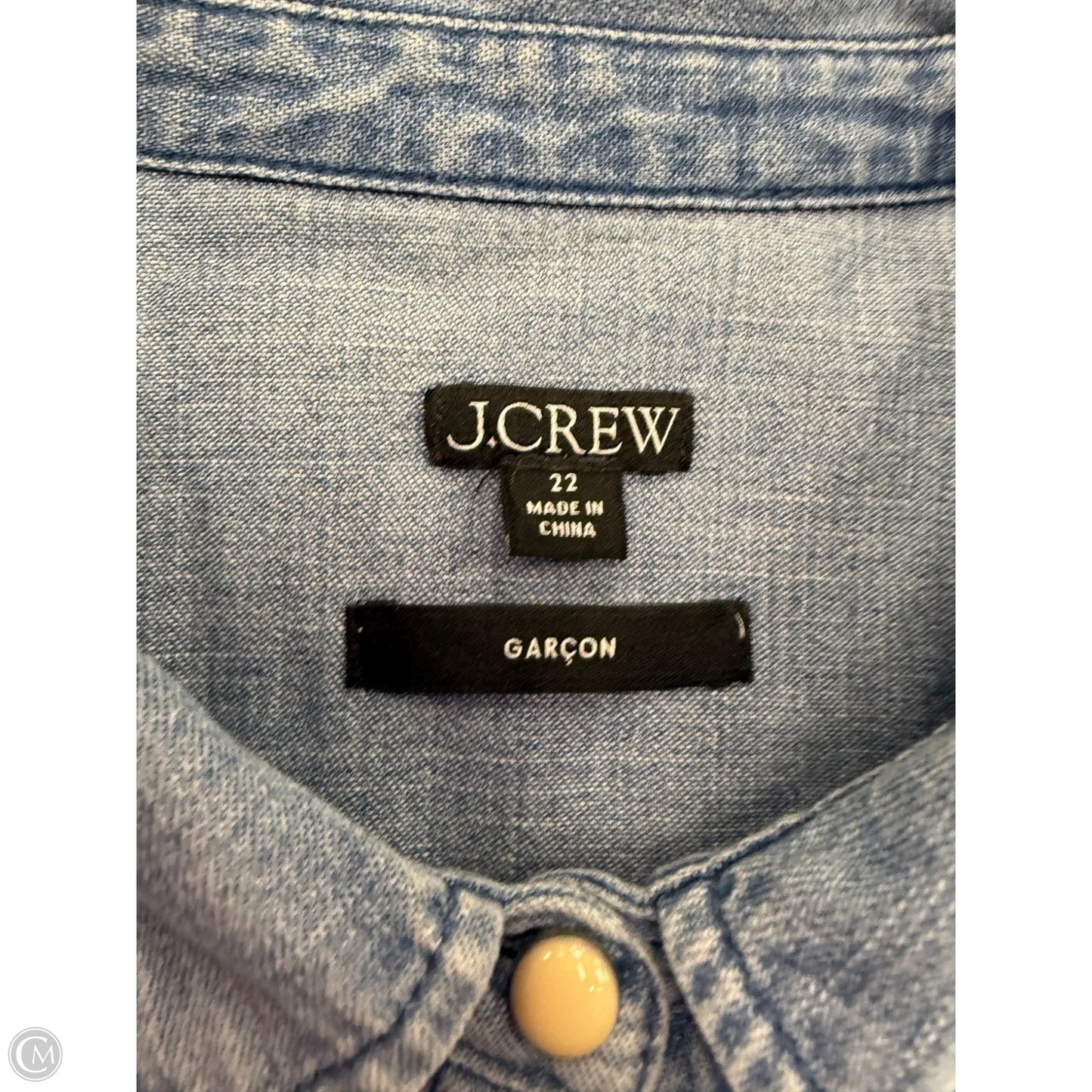 Top Long Sleeve By J. Crew In Blue Denim, Size: 3x