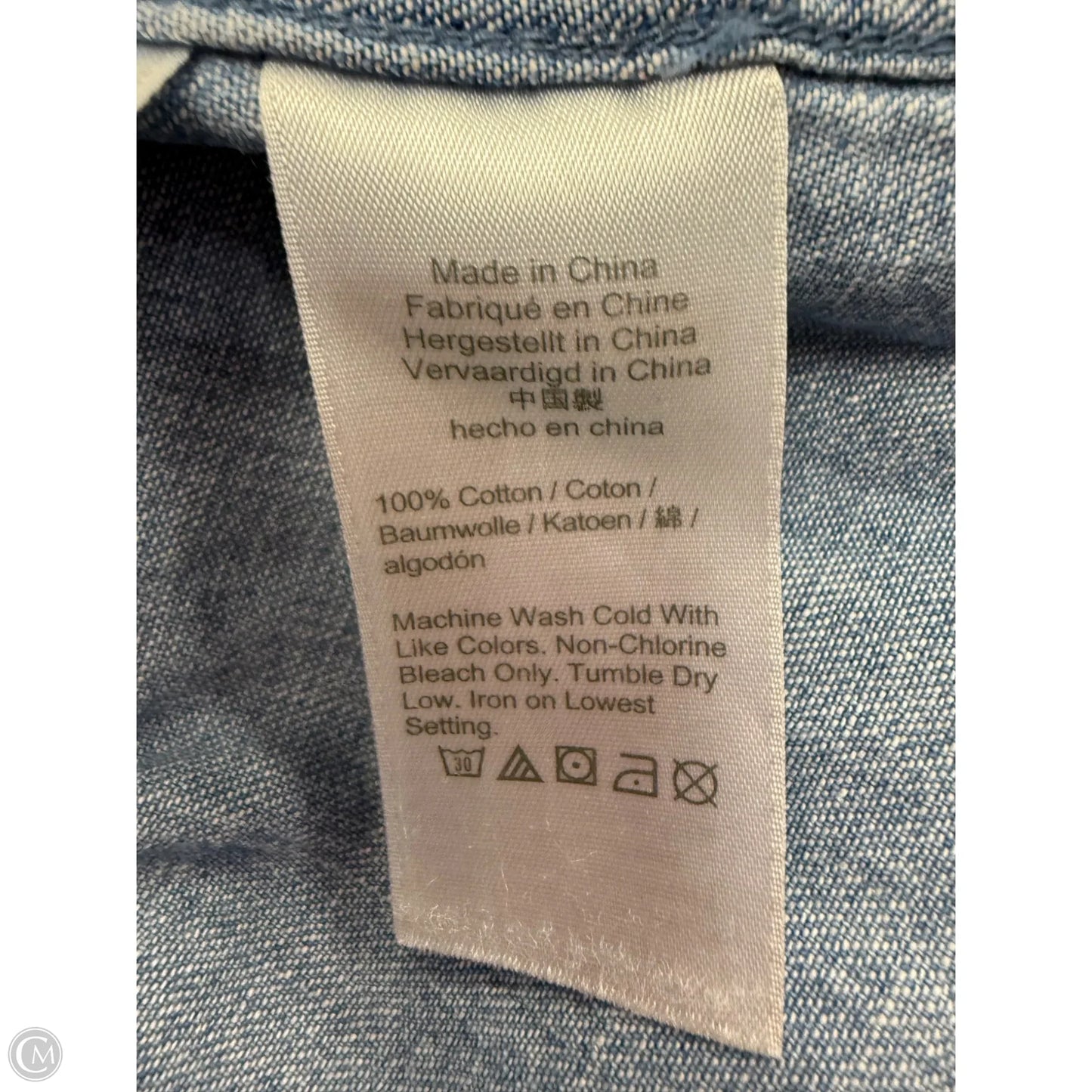 Top Long Sleeve By J. Crew In Blue Denim, Size: 3x