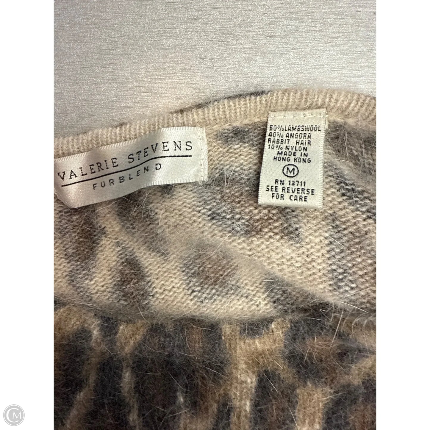 Sweater By Valerie Stevens In Animal Print, Size: M