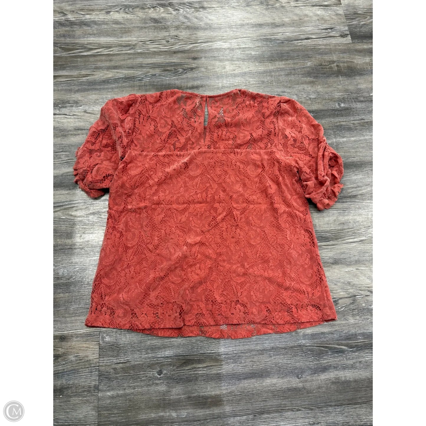 Top Short Sleeve By Anthropologie In Peach, Size: M