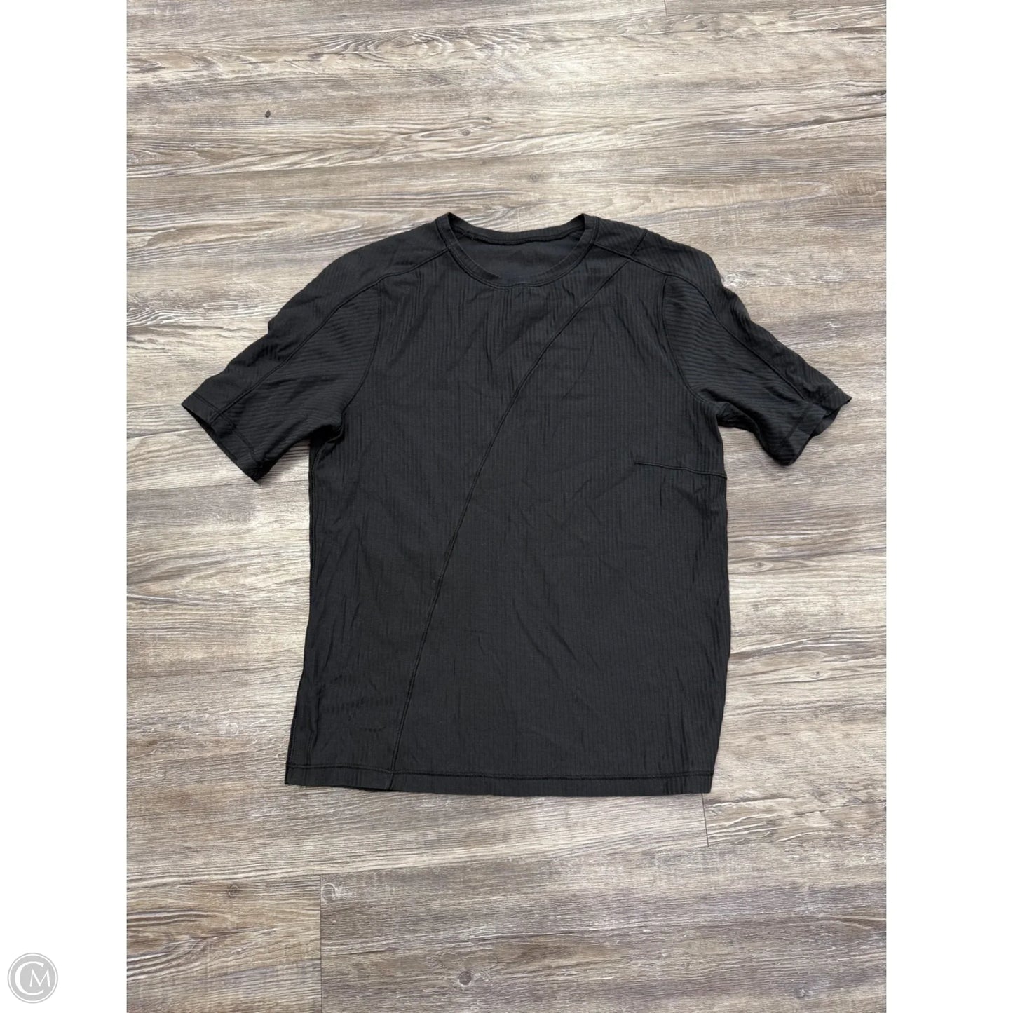 Athletic Top Short Sleeve By Lululemon In Black, Size: M