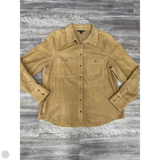 Jacket Leather By Banana Republic In Tan, Size: Xl