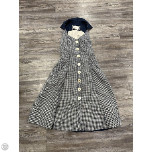 Dress Casual Midi By Anthropologie In Blue & Cream, Size: 6
