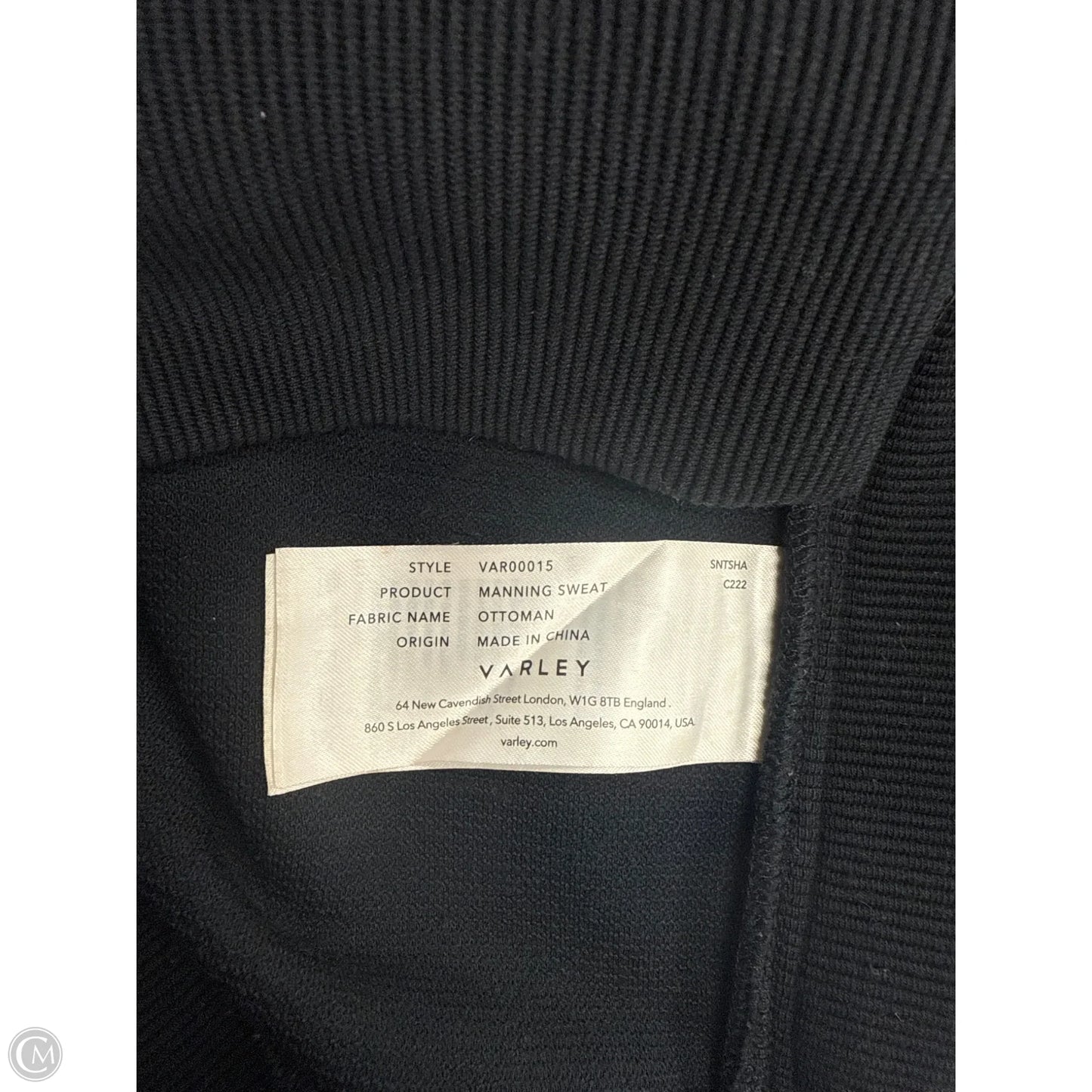 Athletic Sweatshirt Crewneck By Varley In Black & Gold, Size: M