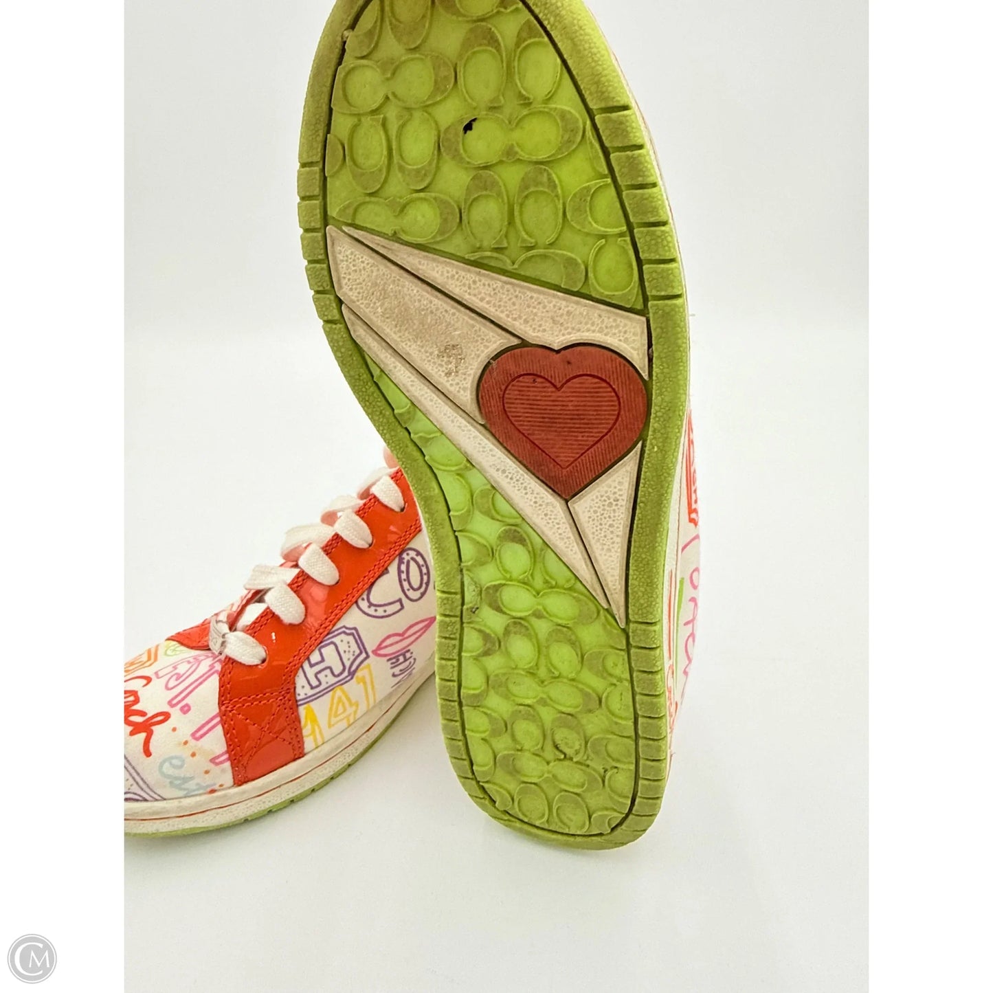 Shoes Designer By Coach In Orange & Purple, Size: 7.5