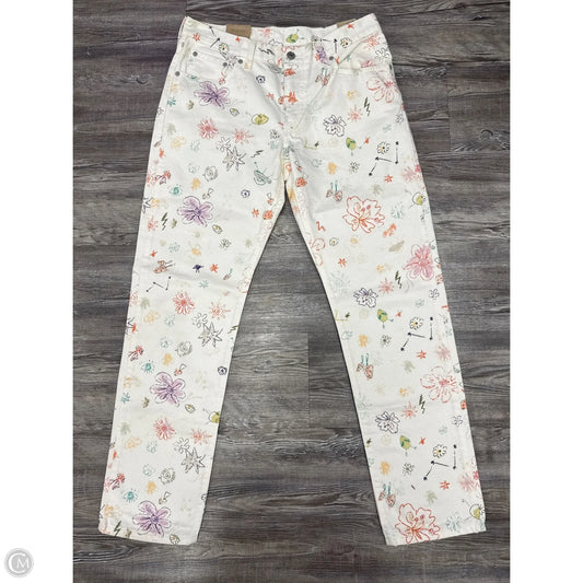 Jeans Straight By Levis In Cream Denim, Size: 8