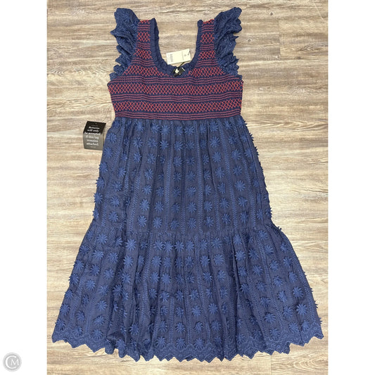Dress Casual Midi By Tuckernuck In Blue & Red, Size: 3x