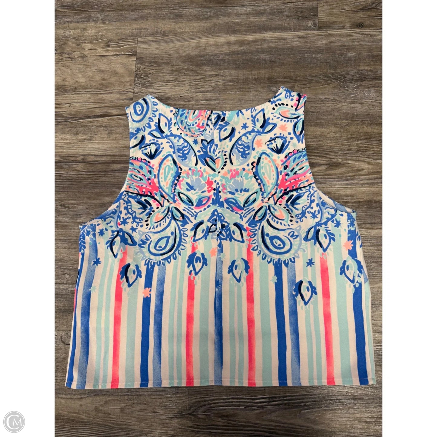 Top Sleeveless Designer By Lilly Pulitzer In Blue & Pink, Size: S