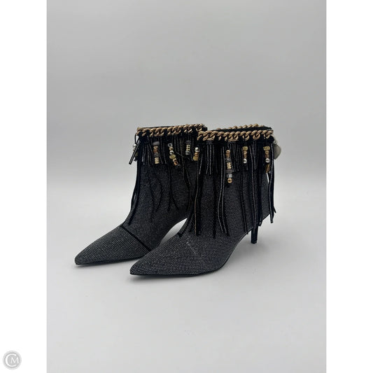 Boots Designer By Kurt Geiger In Black & Gold, Size: 8.5